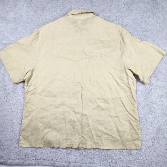 Linen 3 Pc Set Floral Eyelet Jacket Shell Pant Womens 5XL Tan Lagenlook Boho VTG - Picture 6 of 14